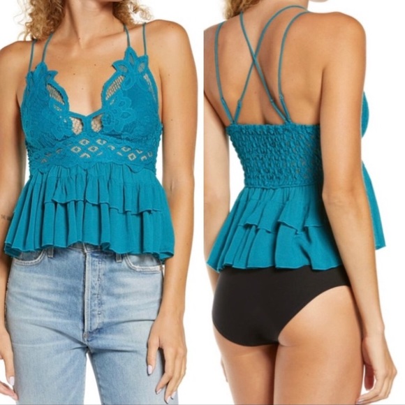 Free People Tops - Free People Adella Tank in Teal NWT